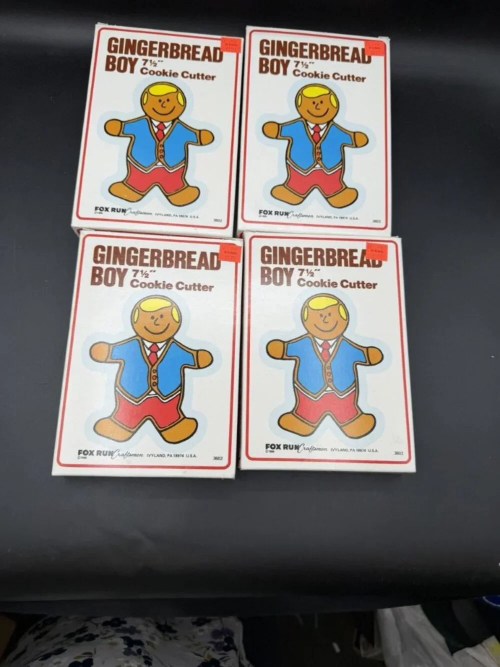 1986 Run Fox Gingerbread House Boy Cookie Cutter Christmas Vintage Lot Of 4